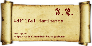 Wölfel Marinetta névjegykártya